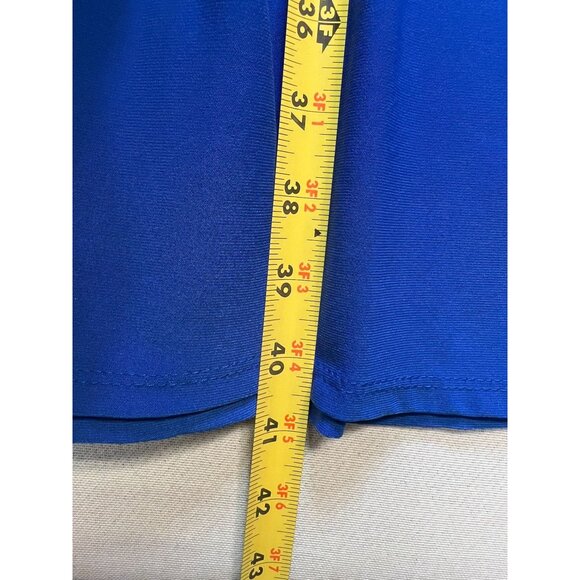 Lauren Ralph Lauren Women's Faux Wrap V Neck Dress Cap Sleeve Sz 14 Royal Blue - Picture 8 of 10
